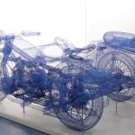 Wire Frame Motorcycle and Sidecar.