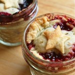 Tiny Cherry and Blueberry Star Pies in Jars.