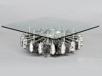 Old Plane Engine Used as Coffee Table Base.